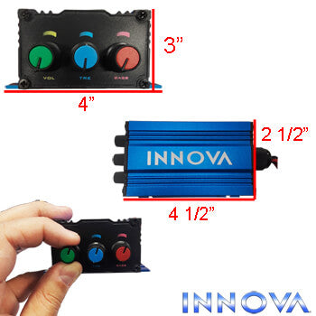 INNOVA 4-Channel Mini Amp Stereo with Bluetooth and Speakers