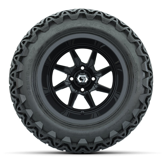 GTW® Reaper Gloss Black 14 in Wheels with 23X10-14 Predator All-Terrain Tires - Full Set