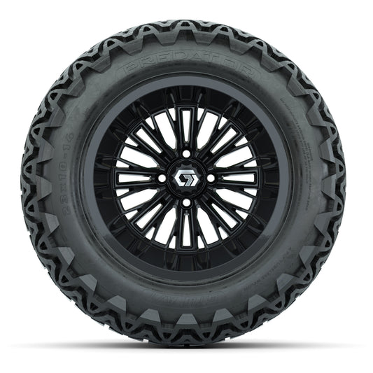 GTW® Viper Gloss Black 14 in Wheels with 23X10-14 Predator All-Terrain Tires - Full Set