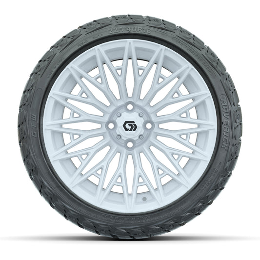 GTW® Blur Gloss White 16 in Wheels with 225/40-R16 Maverick Street Tires - Full Set