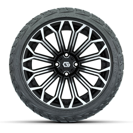 GTW® Phantom Black/Machined 16 in Wheels with 225/40-R16 Maverick Street Tires - Full Set