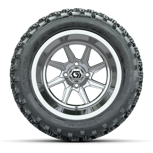 GTW® Reaper Chrome 14 in Wheels with 23X10-R14 Rogue All-Terrain Tires - Full Set