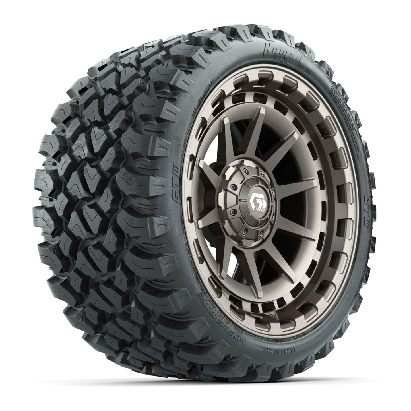 GTW® Barricade Satin Bronze 15 in Wheels with 23x10-15 Nomad Radial All-Terrain Tires - Set of 4