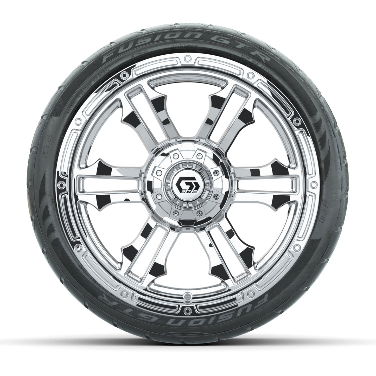 GTW® Shogun Chrome 15 in Wheels with 23x10-R15 Nomad Radial All-Terrain Tires - Set of 4