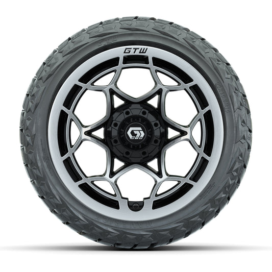 GTW Nexus Gloss Black 14 in Wheels with 23x10.00-R14 Maverick All-Terrain Tires – Set of 4