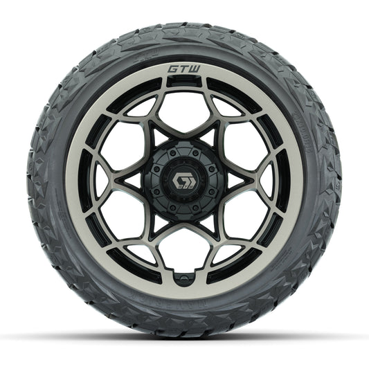 GTW Nexus Gloss Black/Satin Bronze 14 in Wheels with 23x10.00-R14 Maverick A/T Tires – Set of 4