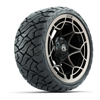 GTW Nexus Gloss Black/Bronze 14 in Wheels with 205/35-R14 Maverick Low-Profile A/T Tires – Set of 4