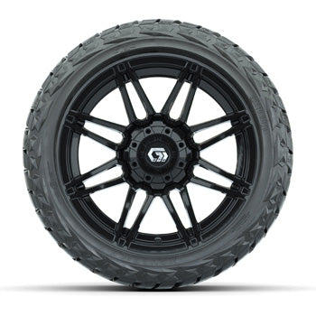 GTW Stealth Gloss Black 14 in Wheels with 23x10.00-R14 Maverick All-Terrain Tires – Set of 4