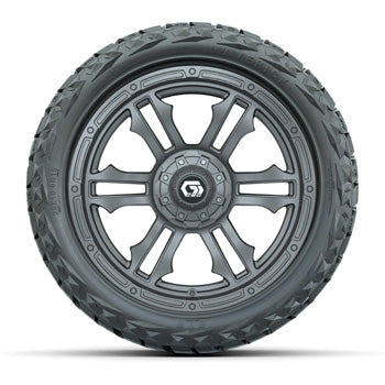 GTW® Shogun Gloss Gunmetal 15 in Wheels with 23x10.00-R15 Maverick All-Terrain Tires – Set of 4