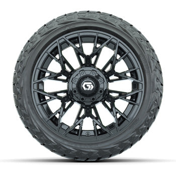 GTW Stellar Matte Black 14 in Wheels with 23x10.00-R14 Maverick All-Terrain Tires – Set of 4