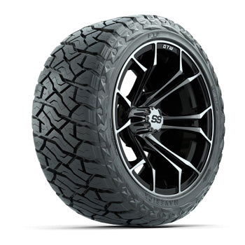 GTW Spyder Black/Machined 14 in Wheels with 23x10.00-R14 Maverick All-Terrain Tires – Set of 4