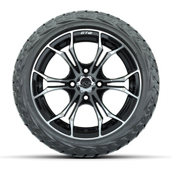 GTW Spyder Black/Machined 14 in Wheels with 23x10.00-R14 Maverick All-Terrain Tires – Set of 4