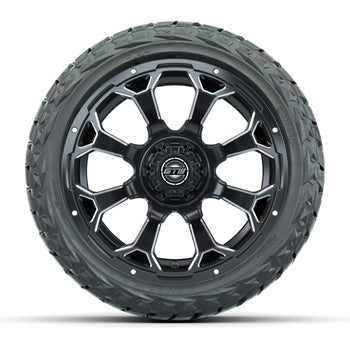 GTW Raven Matte Black 14 in Wheels with 23x10.00-R14 Maverick All-Terrain Tires – Set of 4