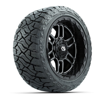 GTW Titan Black/Machined 14 in Wheels with 23x10.00-R14 Maverick All-Terrain Tires – Set of 4