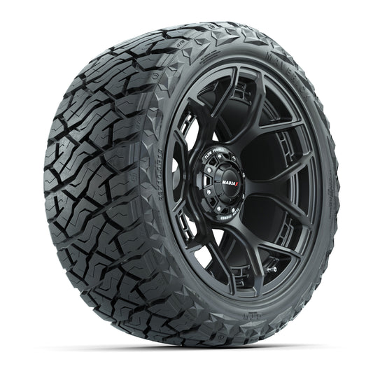 MadJax Flow Form Evolution Matte Black 15 in Wheels with 23x10.00-R15 Maverick A/T Tires – Set of 4