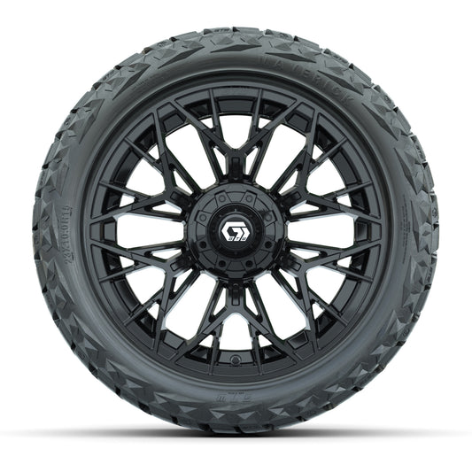 GTW® Stellar Matte Black 15 in Wheels with 23x10.00-R15 Maverick All-Terrain Tires – Set of 4