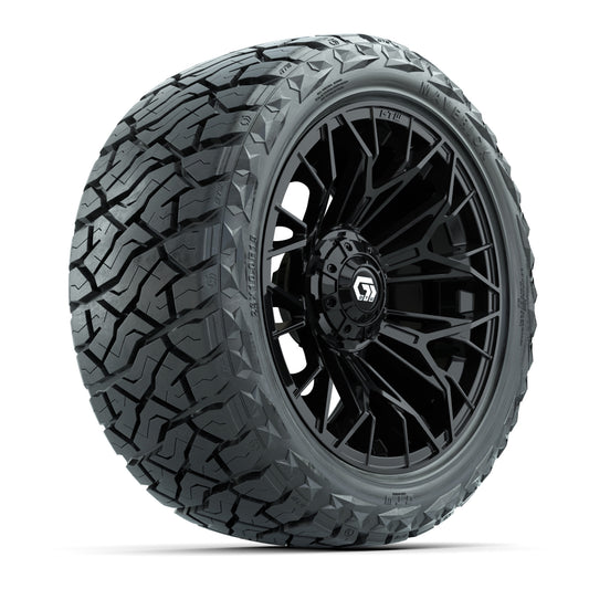 GTW® Stellar Matte Black 15 in Wheels with 23x10.00-R15 Maverick All-Terrain Tires – Set of 4