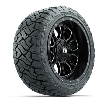 GTW Volt Black/Machined 14 in Wheels with 23x10.00-R14 Maverick All-Terrain Tires – Set of 4