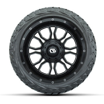 GTW Volt Black/Machined 14 in Wheels with 23x10.00-R14 Maverick All-Terrain Tires – Set of 4