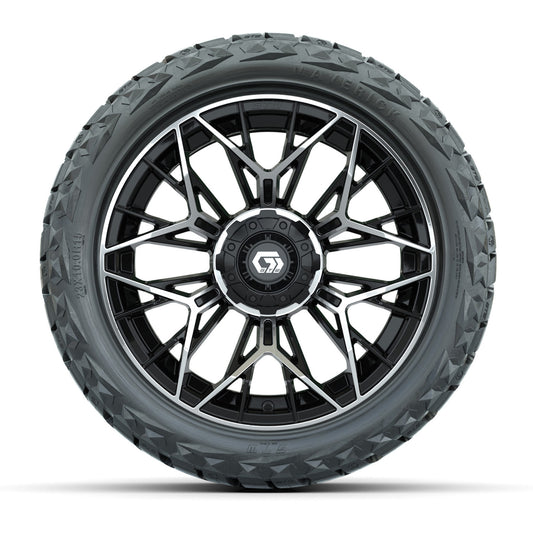 GTW® Stellar Black/Machined 15 in Wheels with 23x10.00-R15 Maverick All-Terrain Tires – Set of 4