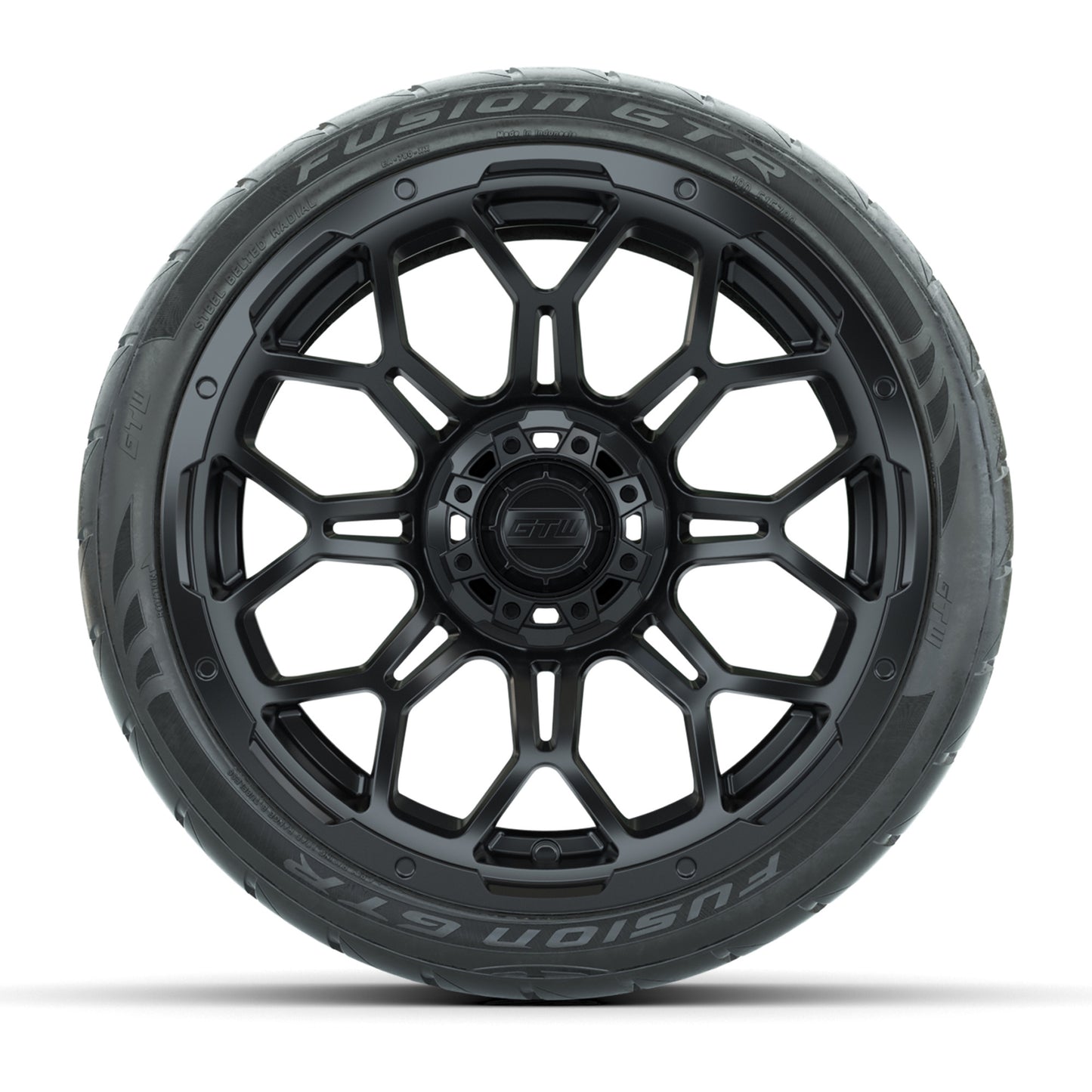 GTW Bravo Matte Black 15 in Wheels with 215/40-R15 Fusion GTR Steel Belt Street Tires - Set of 4