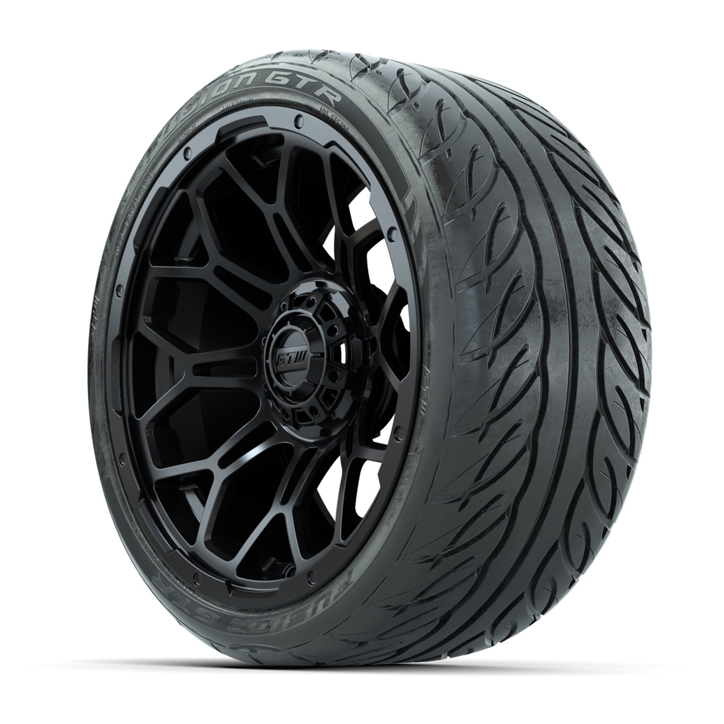 GTW Bravo Matte Black 15 in Wheels with 215/40-R15 Fusion GTR Steel Belt Street Tires - Set of 4