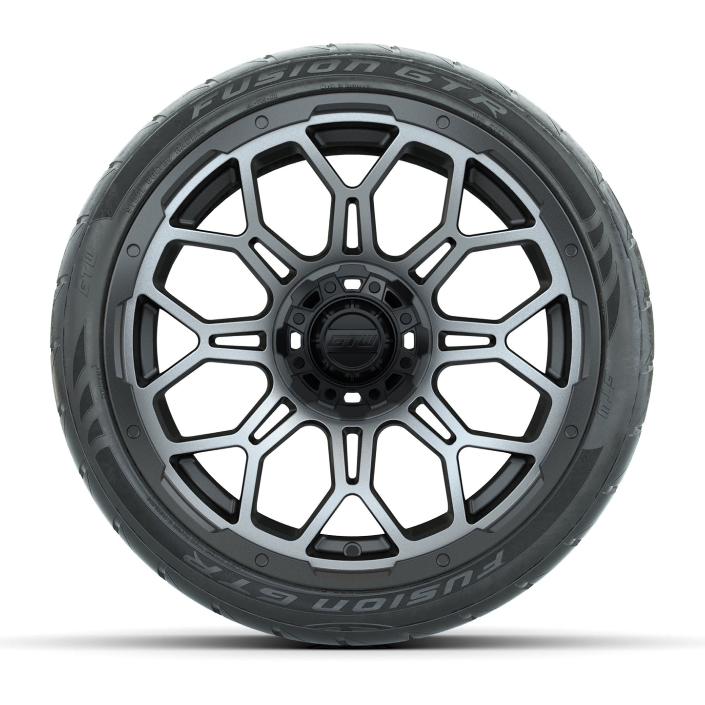 GTW Bravo Matte Gray 15 in Wheels with 215/40-R15 Fusion GTR Steel Belt Street Tires - Set of 4