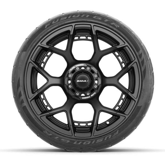 MadJax Flow Form Evolution 15 in Matte Black Wheels with 215/40-R15 Fusion GTR Street Tires - Set of 4