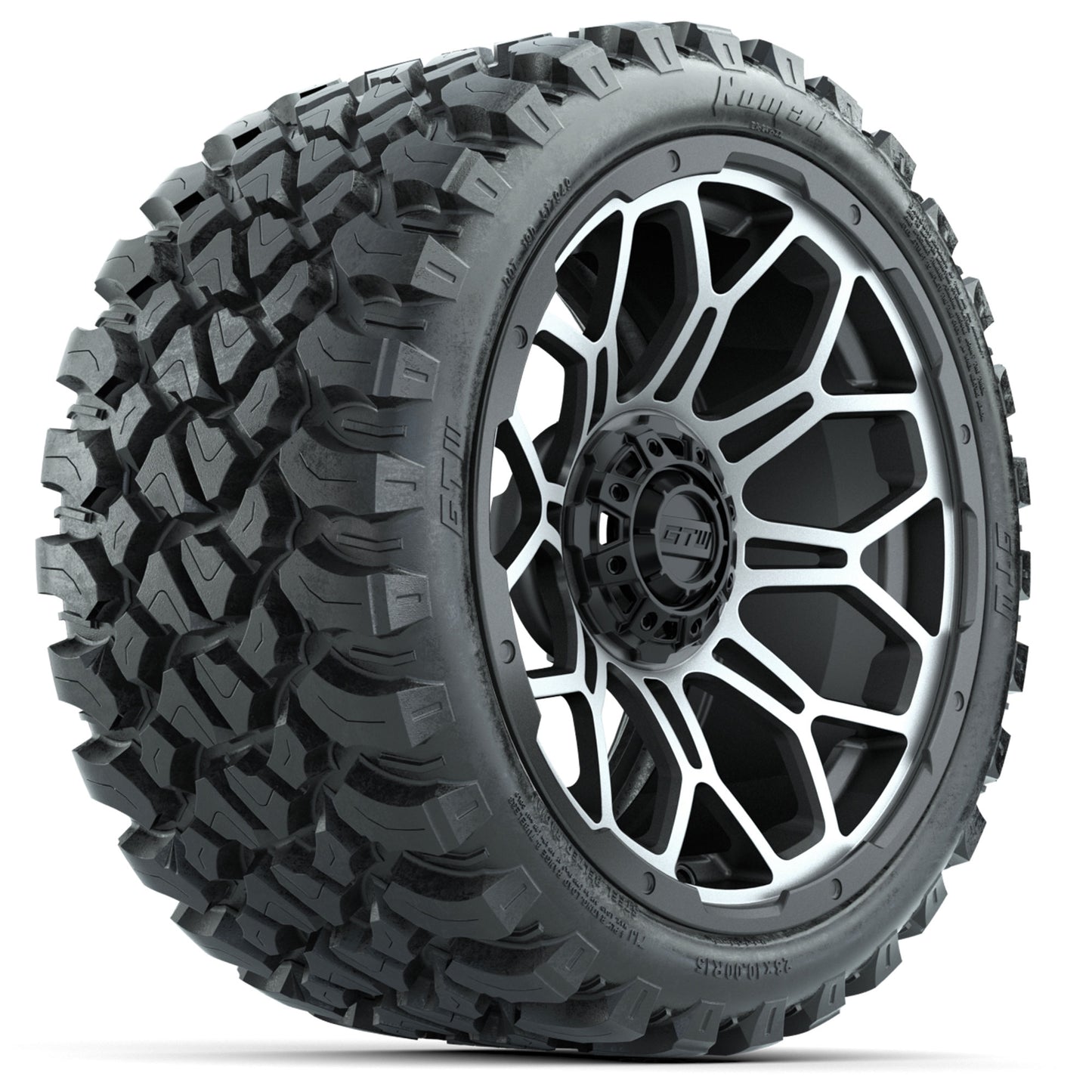 GTW® Bravo Matte Gray 15 in Wheels with 23 in Nomad All Terrain Tires - Set of 4
