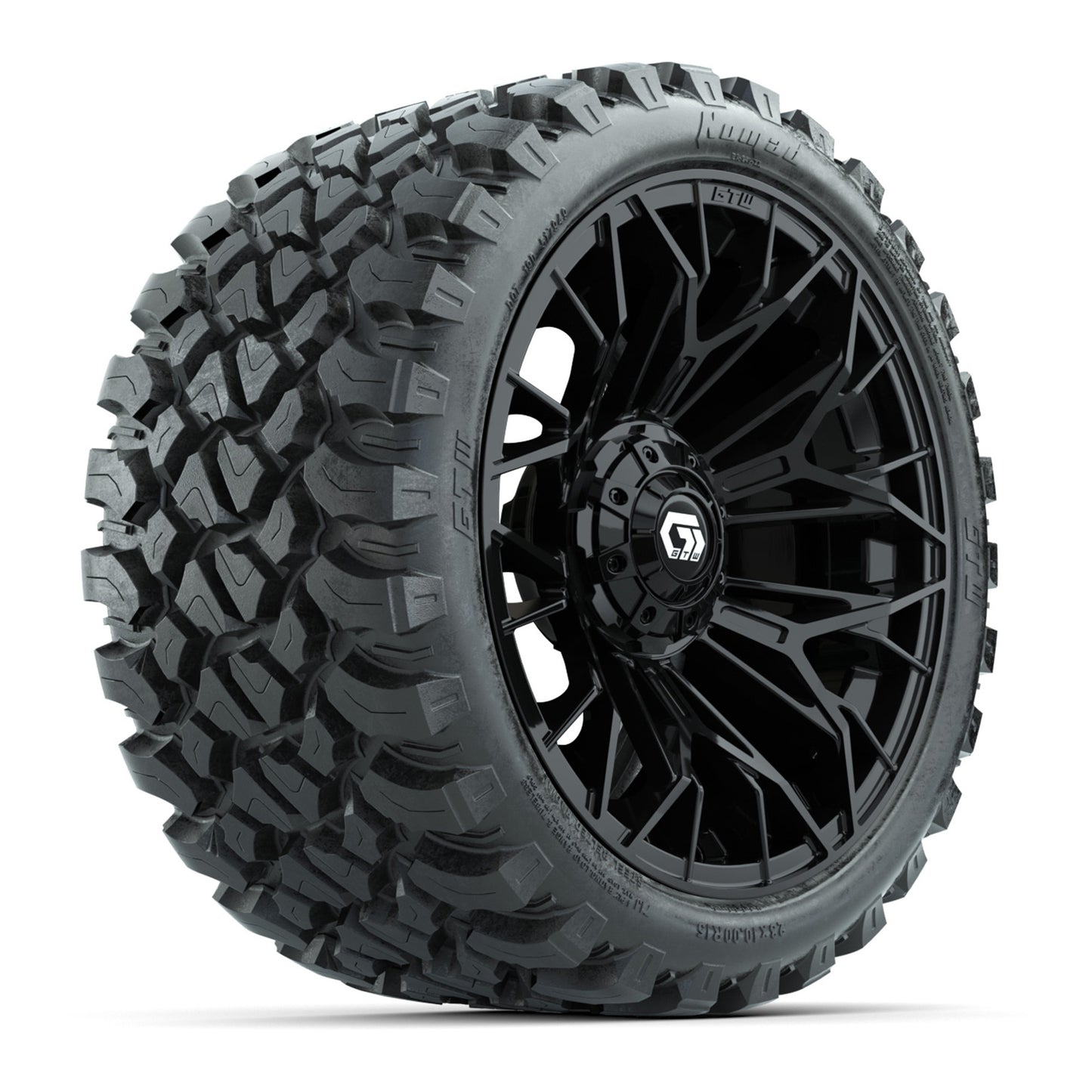 GTW® Stellar Black 15 in Wheels with 23x10-R15 Nomad All-Terrain Tires - Set of 4