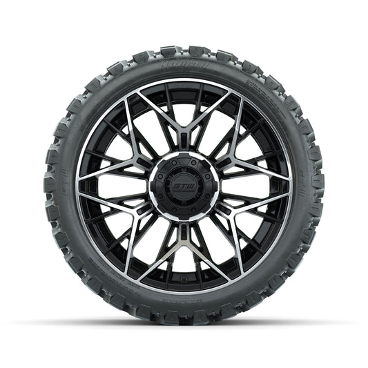 GTW® Stellar Machined & Black 15 in Wheels with 23x10-R15 Nomad All-Terrain Tires - Set of 4