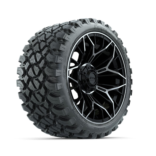 GTW® Stellar Machined & Black 15 in Wheels with 23x10-R15 Nomad All-Terrain Tires - Set of 4