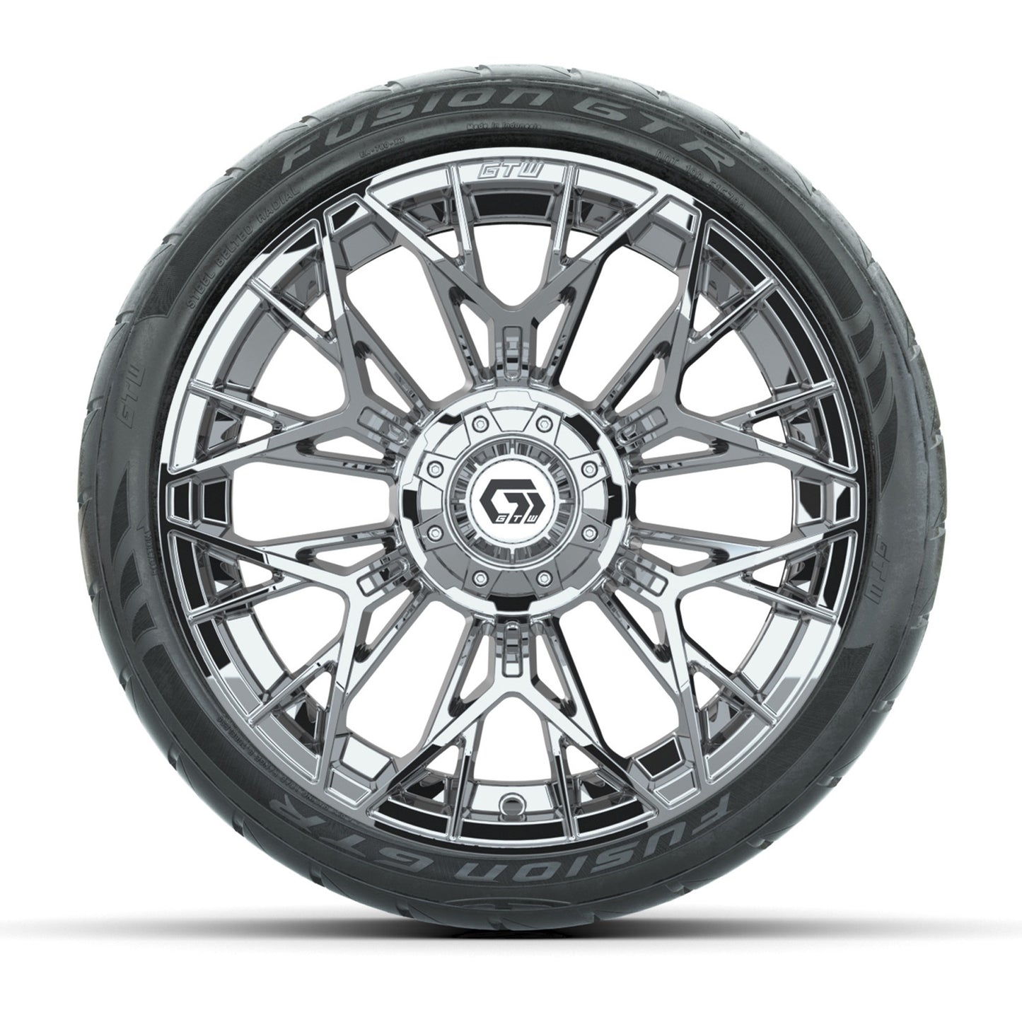 GTW® Stellar Chrome 15 in Wheels with 215/40-R15 Fusion GTR Street Tires - Set of 4