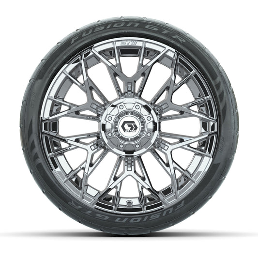 GTW® Stellar Chrome 15 in Wheels with 215/40-R15 Fusion GTR Street Tires - Set of 4