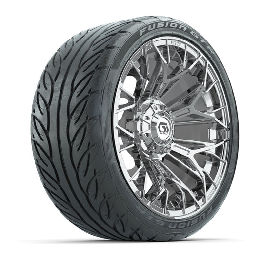 GTW® Stellar Chrome 15 in Wheels with 215/40-R15 Fusion GTR Street Tires - Set of 4