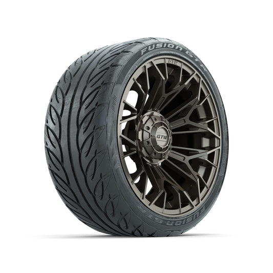 GTW® Stellar Matte Bronze 15 in Wheels with 215/40-R15 Fusion GTR Street Tires - Set of 4