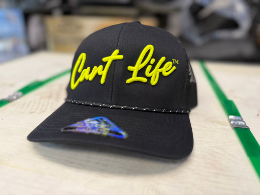 Cart Life - Pacific Headwear Black / Neon Yellow Rope Trucker Hat