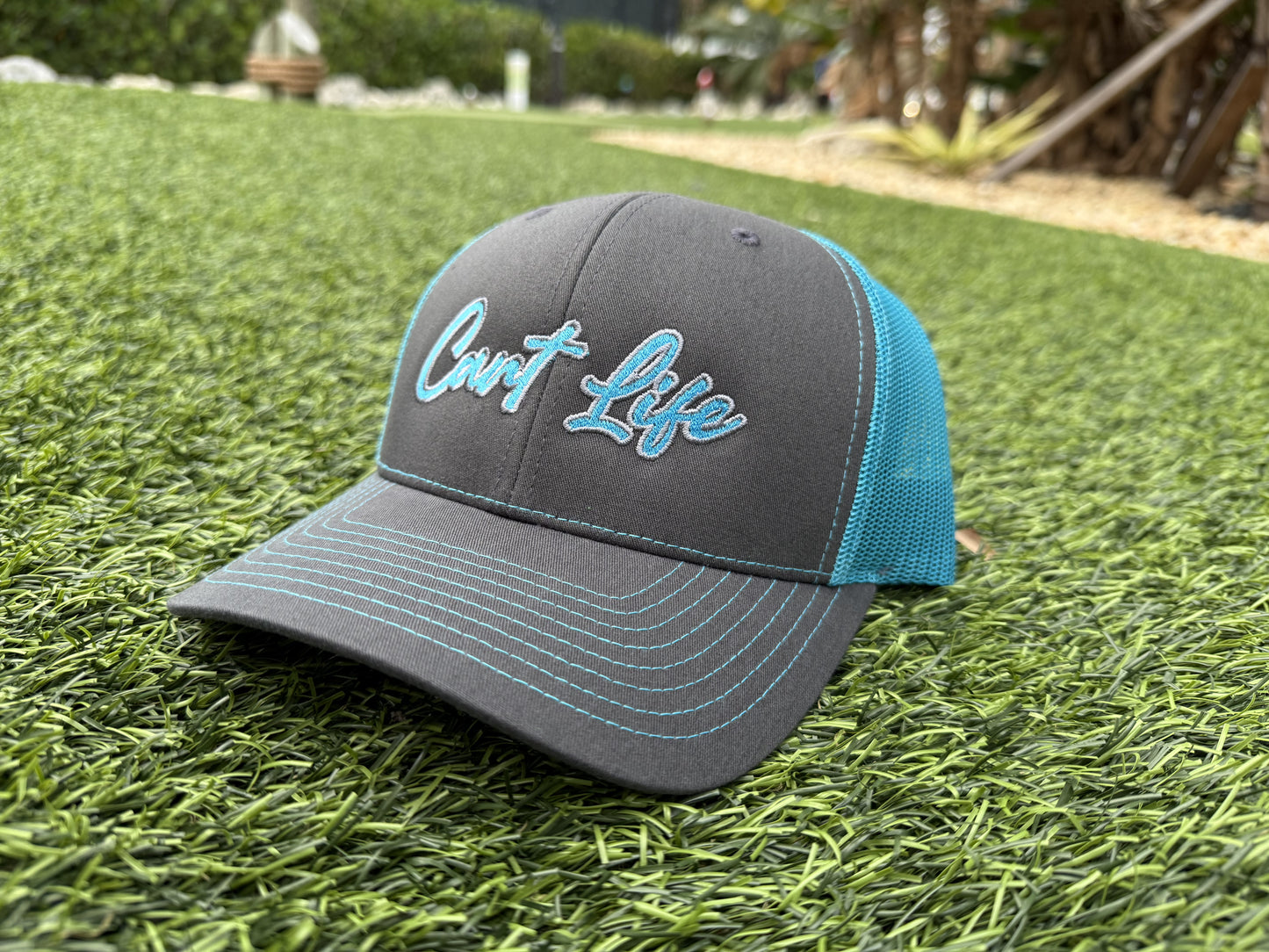 Cart Life Script Logo Hat - Neon Blue