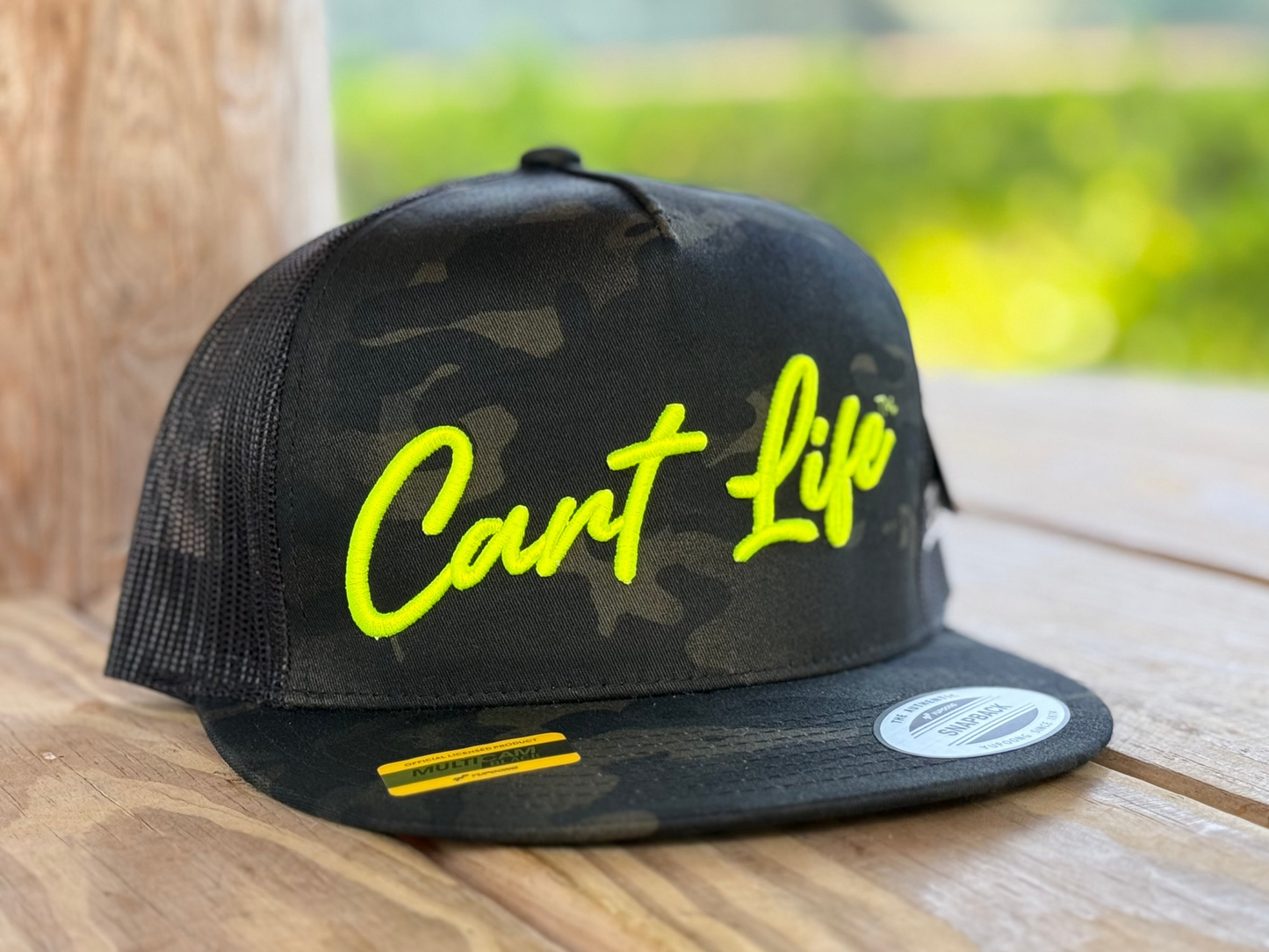 LIMITED EDITION - Cart Life Multicam Neon Flat Bill Trucker Snapback
