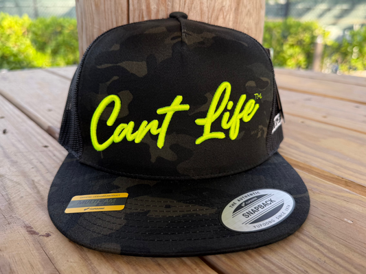 LIMITED EDITION - Cart Life Multicam Neon Flat Bill Trucker Snapback