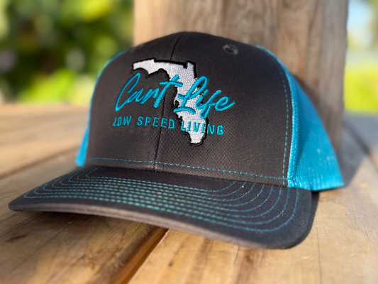 Cart Life Florida Logo Hat - Neon Blue