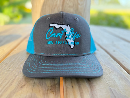 Cart Life Florida Logo Hat - Neon Blue