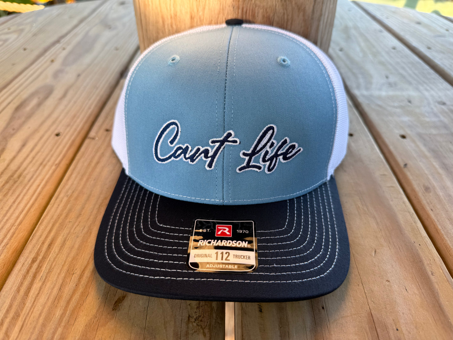 Cart Life Script Logo Hat - Carolina Blue, Navy, White
