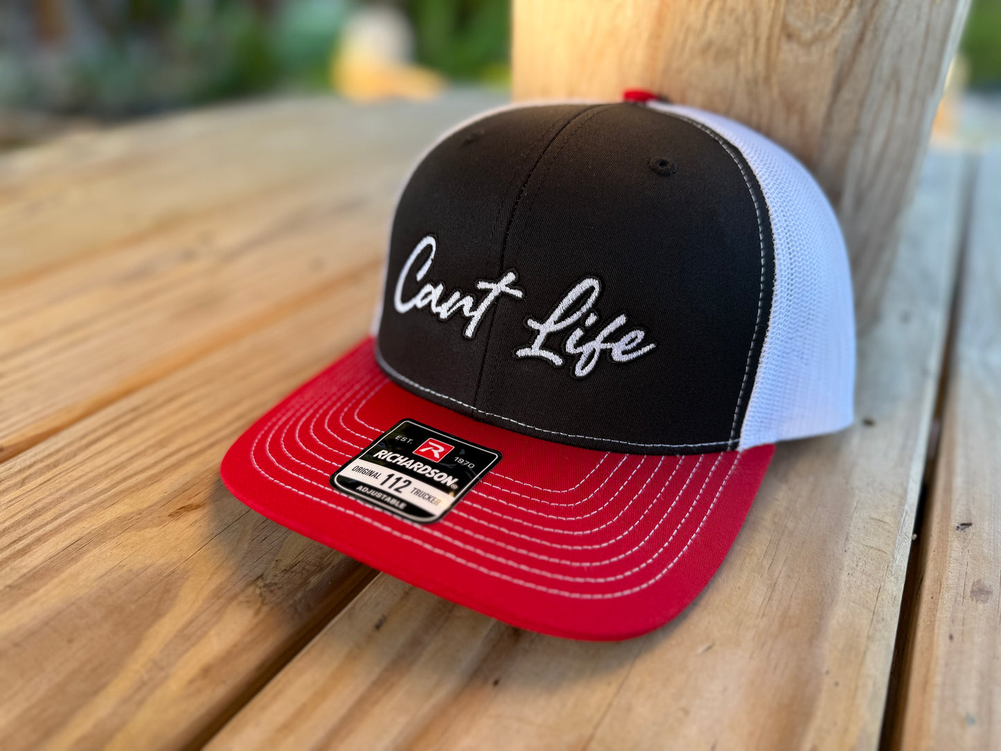Cart Life Script Logo Hat - Red, Black, White
