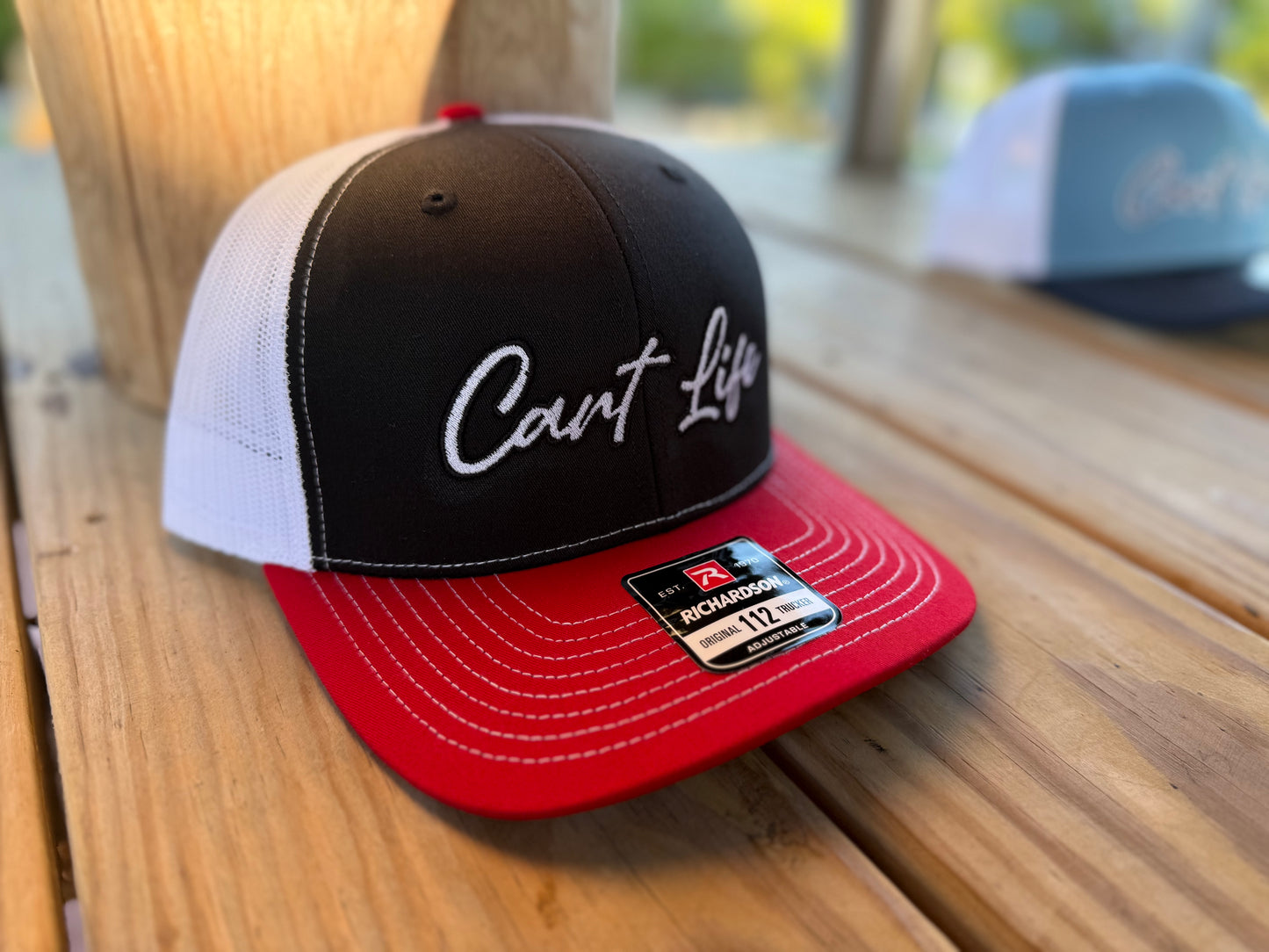 Cart Life Script Logo Hat - Red, Black, White