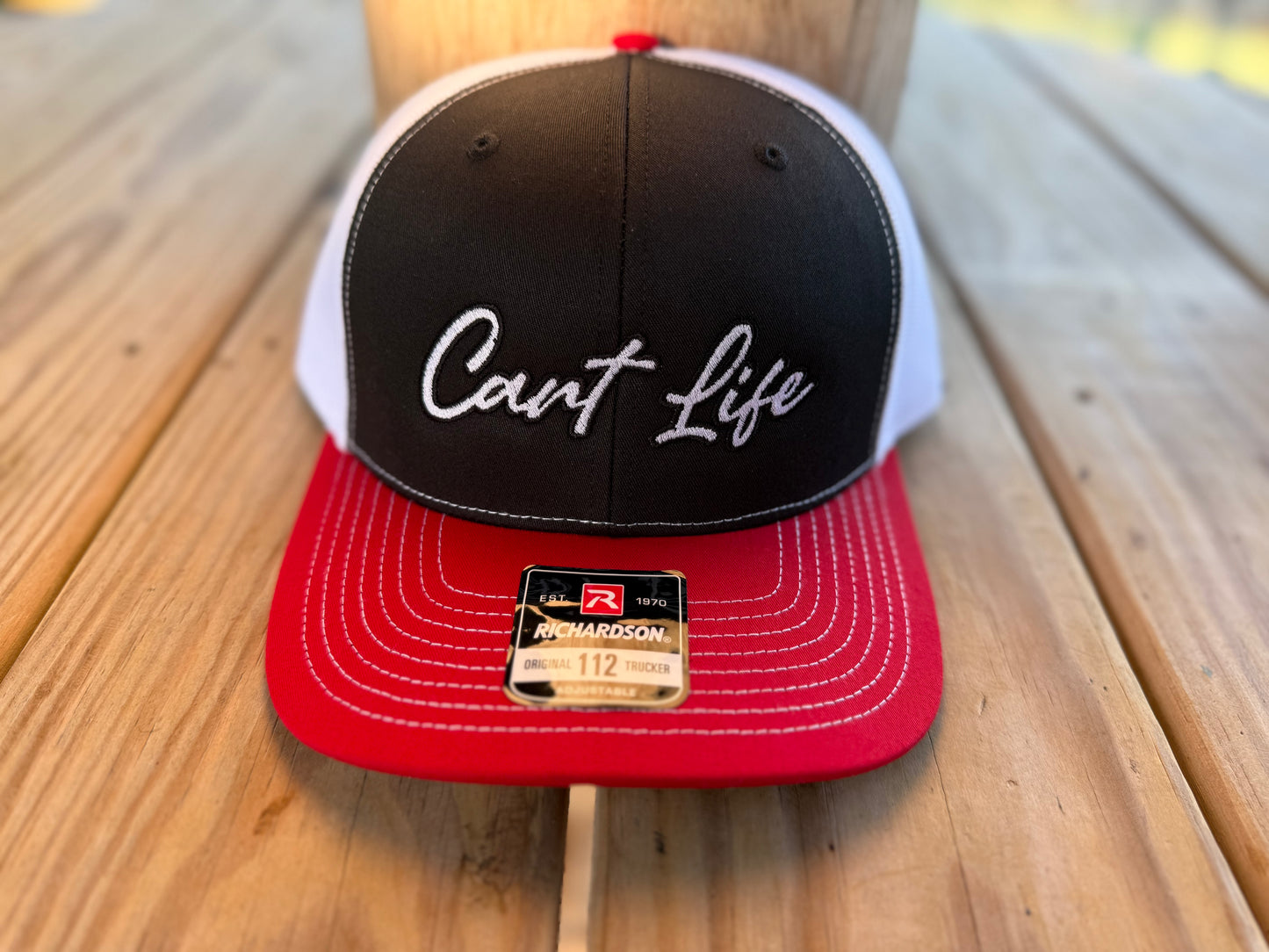 Cart Life Script Logo Hat - Red, Black, White