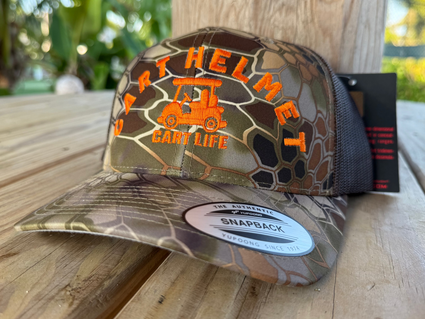 Cart Helmet - Highlander Cameo / Neon Orange - Trucker Snap Back