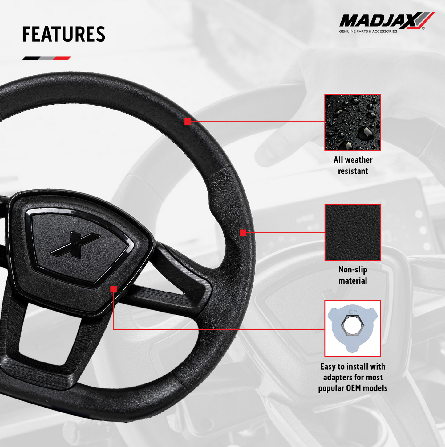 MadJax® Cruise Steering Wheel with All-in-One Adapter Bundle