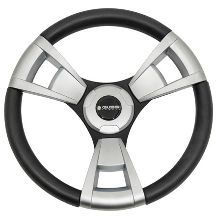 Gussi Italia model 13 Black and Brushed Steering Wheel - Select Fitment
