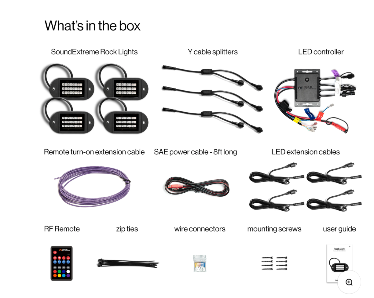 Extreme LED Rock Light 4 Pack Plus Controller